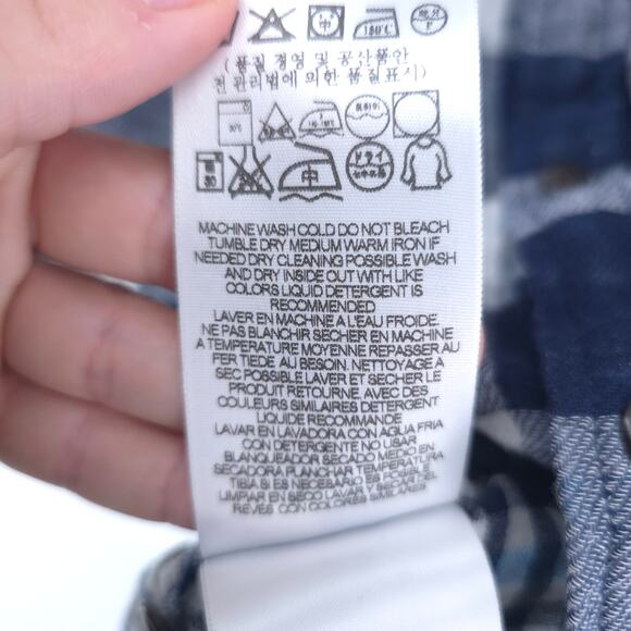 Levis Men Standard Fit Blue Check Plaid Lined Collard Button Up Longsleeve XXL - Picture 7 of 11